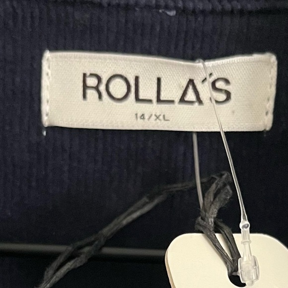 Rolla's Eastcoast Flare Leg Corduroy Jumpsuit in Navy - Picture 3 of 4